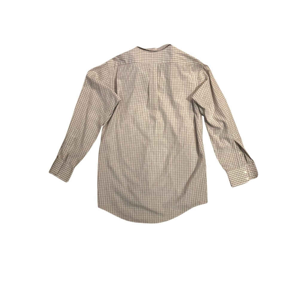 Burberry Checked White Tan Long Sleeve Mens Dress Shirt size 15 1/2 33 - Picture 3 of 5